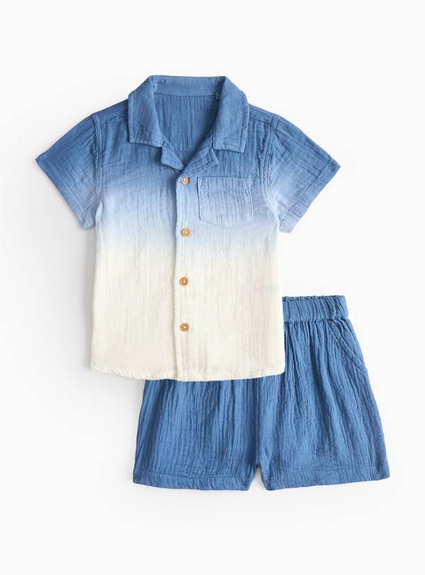 Blue Ombre Shirt & Shorts Set 18-24 months